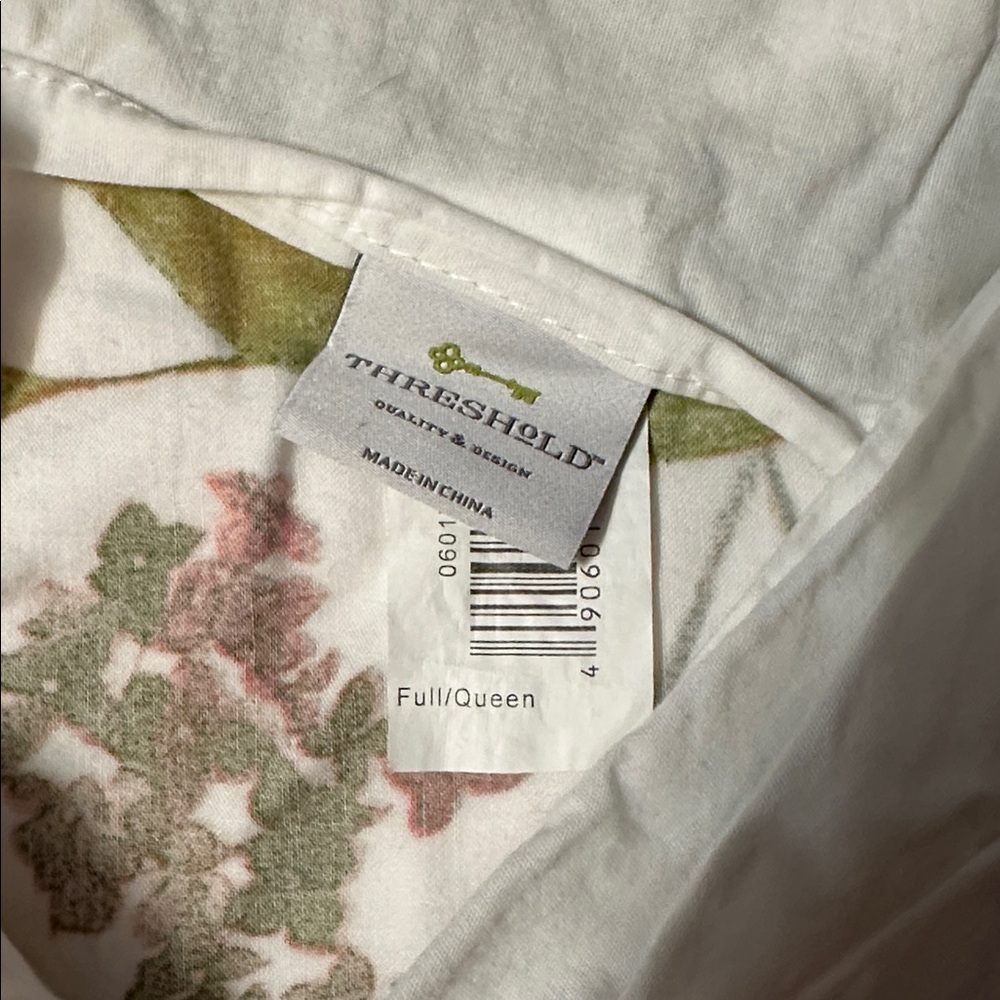 Threshold Floral Duvet Cover - White, Green, Orange - Picture 2 of 2